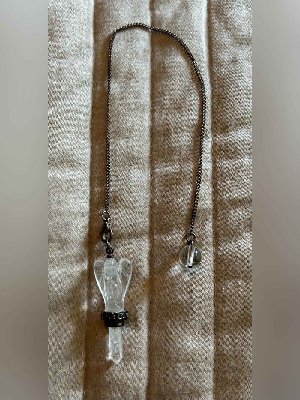 Clear Quartz Crystal Angel Pendant Pendulum